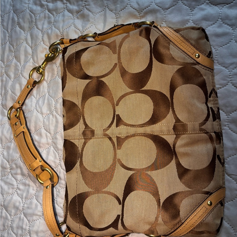 Coach Signature Stripe Hobo mid to late 2000s
